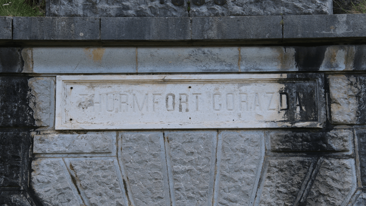 Inscription above Gorazda fortress entrance